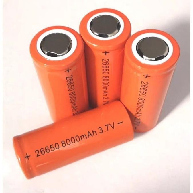 Baterai Isi Ulang 26650 8000mAh 3.7V untuk Powerbank/Senter/Laser/Swat