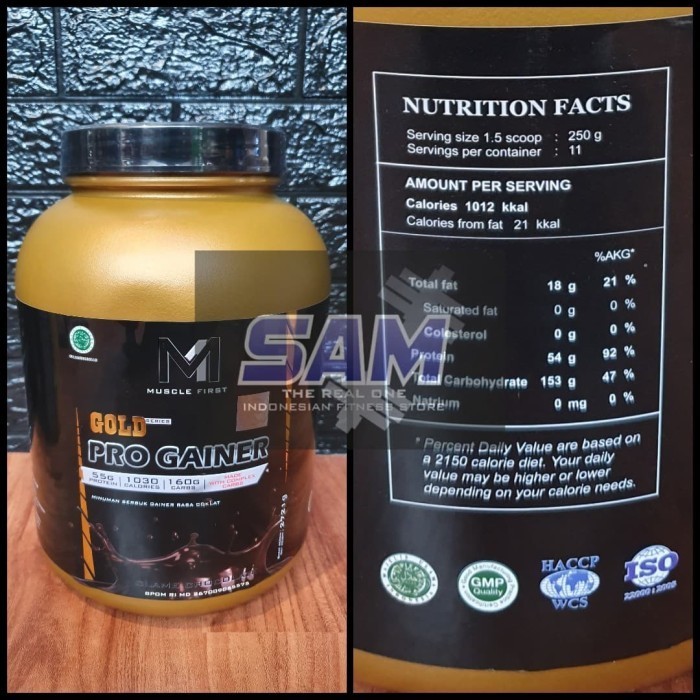 Ready Suplemen Fitness M1 MUSCLE FIRST Gold Pro Gainer 6 lb. 2721 gr Malang