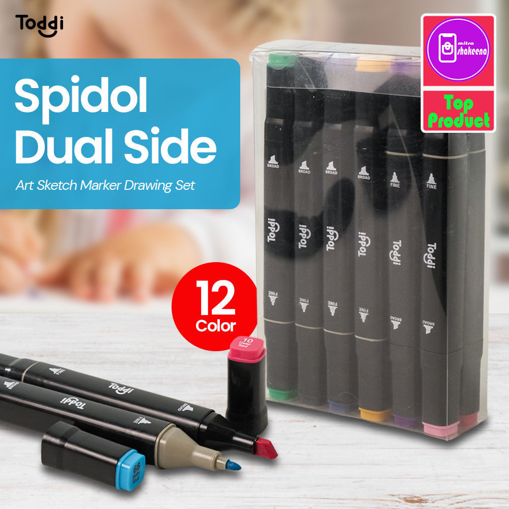 

SHMS Spidol Dual Side Art Sketch Drawing Set 12 Color 4IMC Multi-Color
