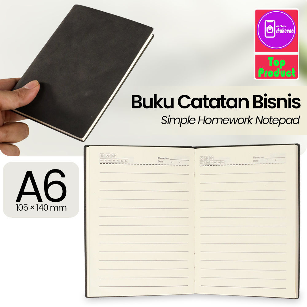 

SHMS Buku Catatan Bisnis Homework Notepad A6 4HBK Black