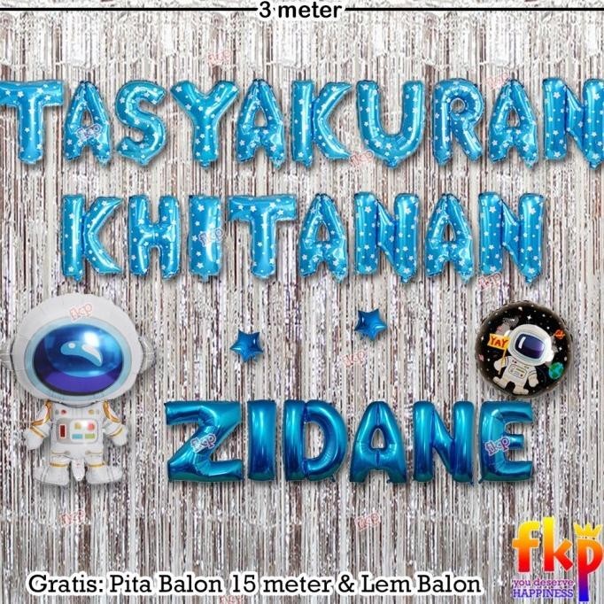 Paket Dekorasi Tasyakuran Khitanan / Sunatan Dekor Balon Tema Astronot