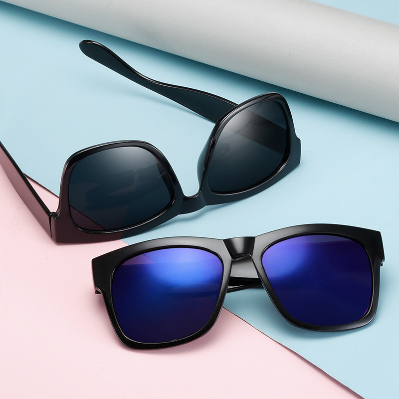 Kacamata Fashion  Pria Wanita Model Terbaru Kacamata Hitam Wajah Bulat Bingkai Besar Retro