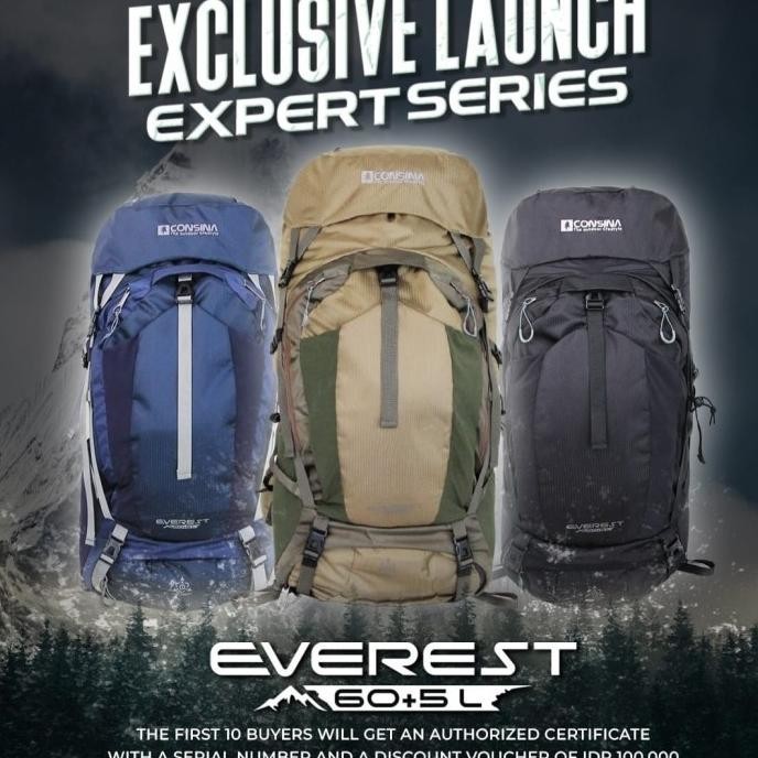 consina everest 60 + 5 liter 60+5 L carrier tas gunung ransel original