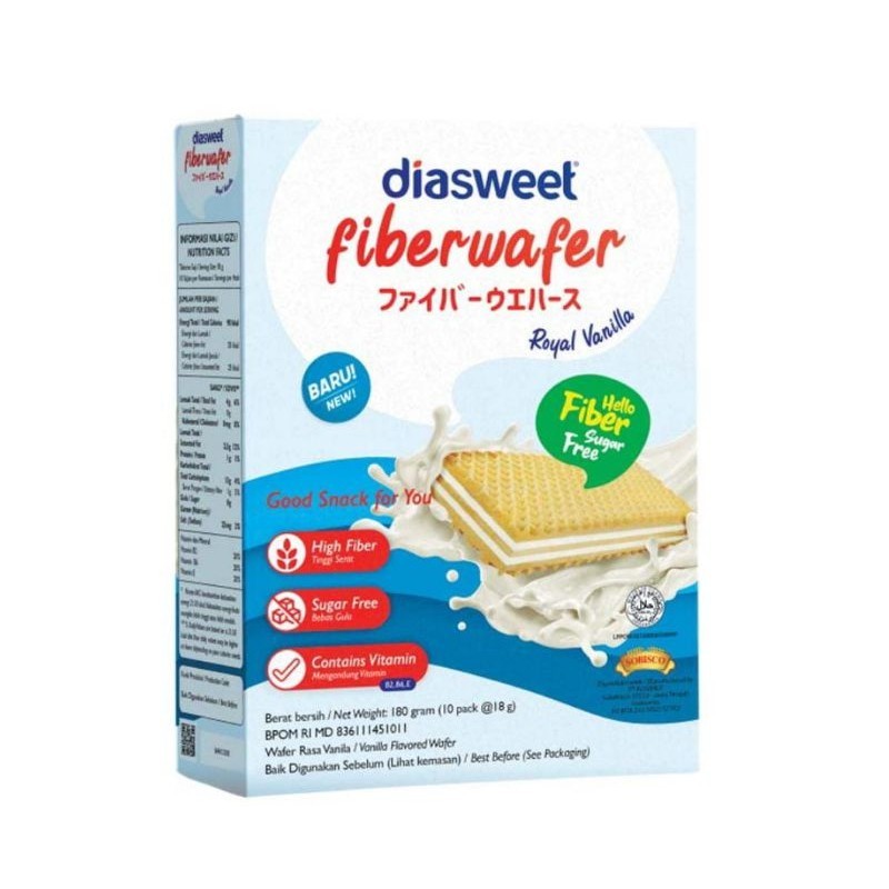 

Diasweet Fiberwafer Camilan Wafer Royal Vanilla 180 g