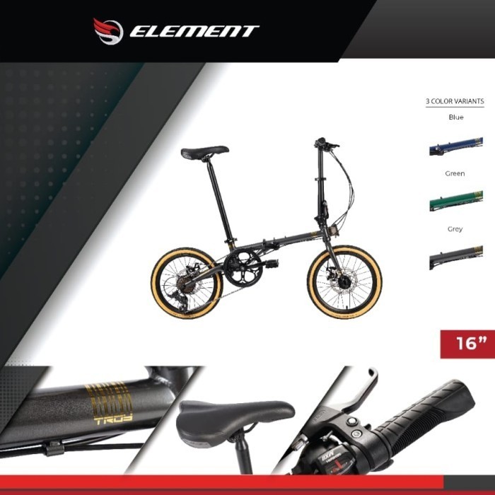 Sepeda Lipat Element Troy 8 speed (16 Inch) New