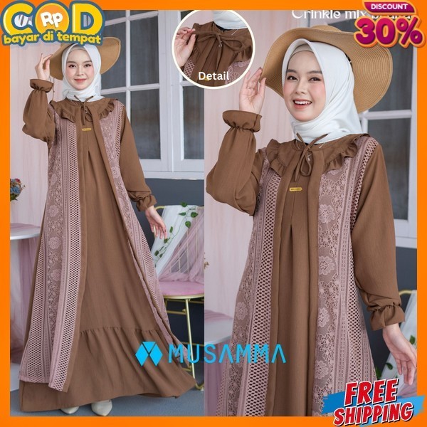 Gamis Wanita Syari Ibuibu Pengajian Pakaian Wanit Muslimah Bahan Tebal Fashion Muslim Jubah Ibu2 Kek