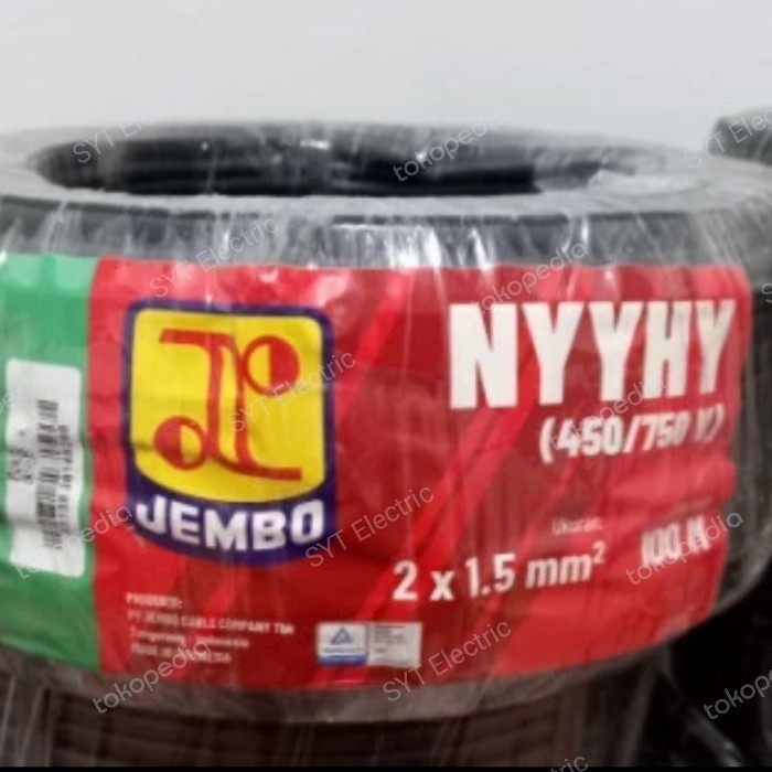 Kabel Nyyhy 2X1,5 2X1.5 Jembo Roll 100 Meter Listrik Serabut Termurah