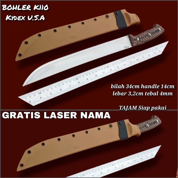 GOLOK SEMBELIH BOHLER K110 MODERN STYLE KYDEX SIAP PAKAI