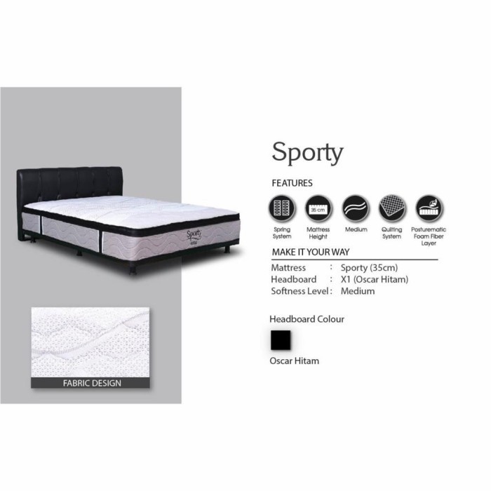 Central Spring Bed Silver Sporty 160x200 X1 Black