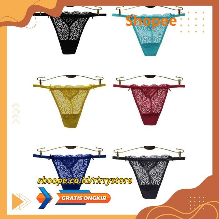 CELANA G STRING LACE TRANSPARANT  GS 87421 FF2 - CELANA G STRING LACE TRANSPARANT PODUK BAHAN BERKUA