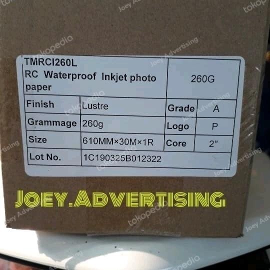 

Kertas Photo Roll Papper Rc Luster 260Gsm 24"X30M