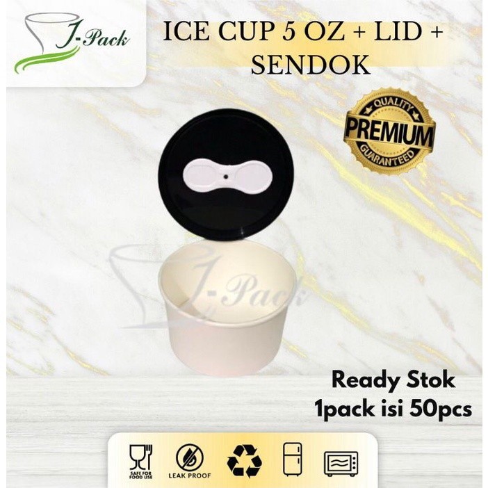 R Ice Cream Cup 5 Oz Cold Dpe [Cup + Tutup + Sendok]