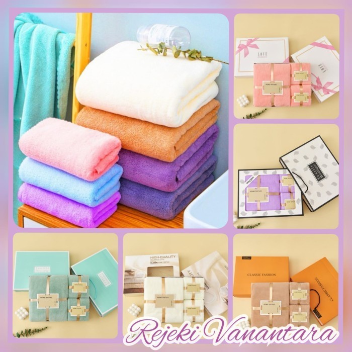 

Ready Handuk Mandi Premium Set Kado Souvenir Hampers Isi 3 Pcs