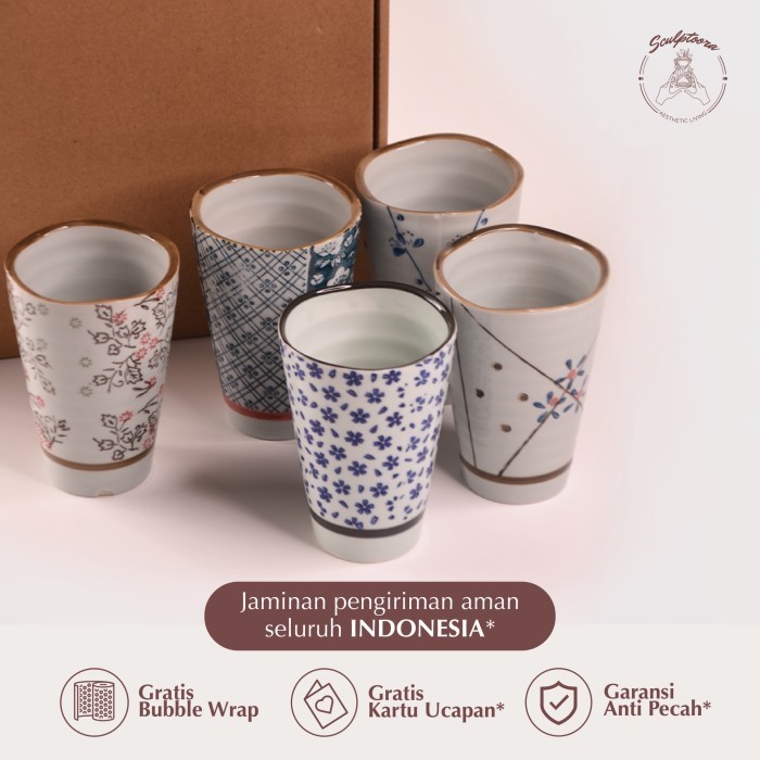

Ready Sculptoora gift set / hampers - Gelas Jepang Isi 5 - GJI5P2