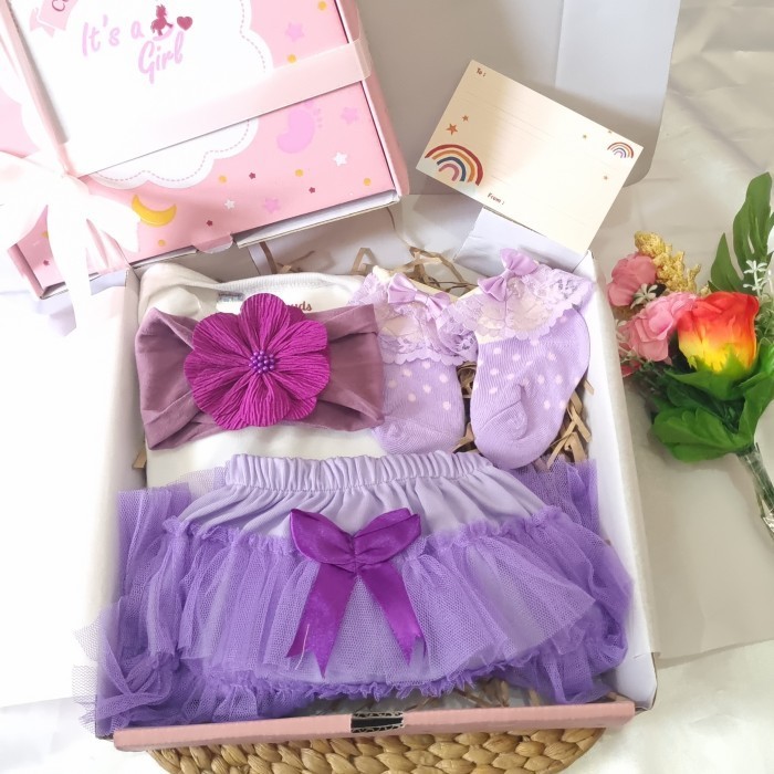 

Ready Hampers bayi perempuan jumper rok tutu baby newborn gift set lengkap