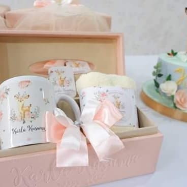 

Ready Souvenir Tissue Box Custom/Souvenir Ultah/Hampers Baby One Month