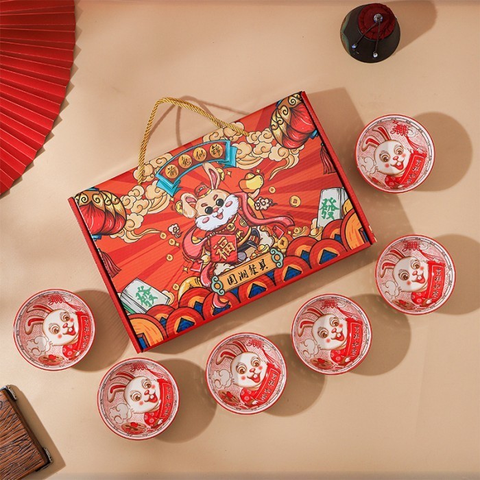 

Ready Gift Box Japanese Bowl Set 10pcs / Gift Box Hampers CNY