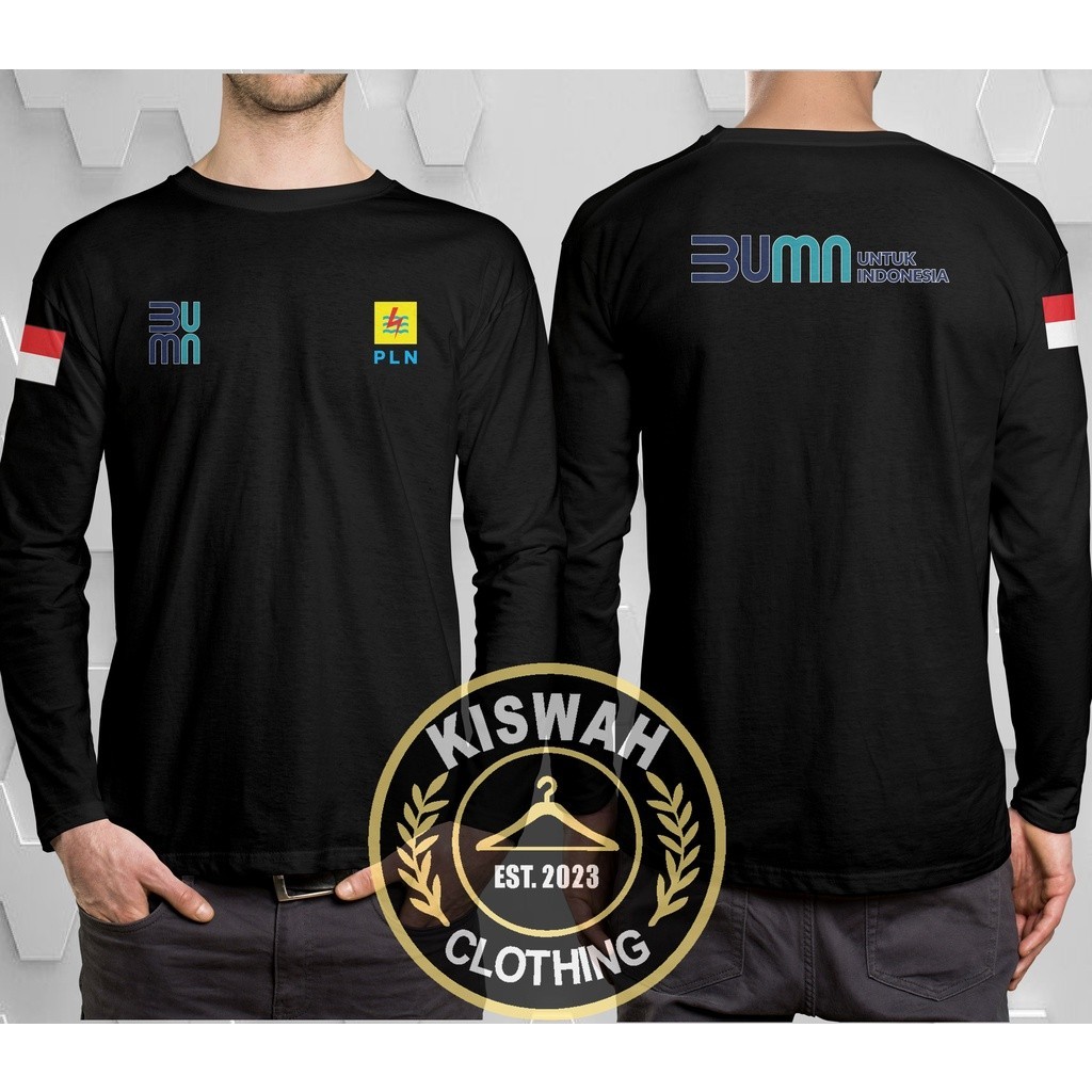 Kaos  PLN BUMN Logo Lengan Panjang DB Baju Perusahaan