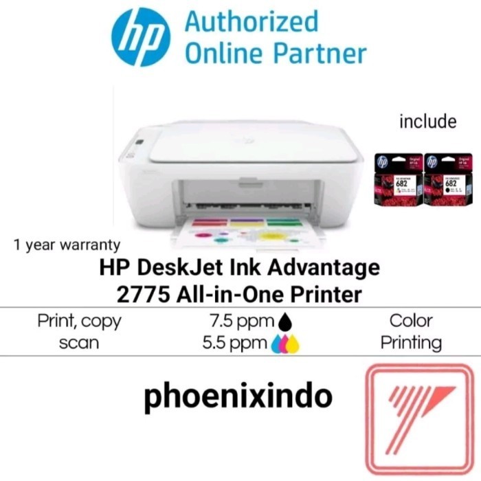 NEW HP DeskJet Ink Advantage 2775 HP2775 HP 2775 All-in-One Printer (PSCW)