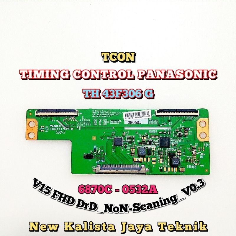 TCON PANASONIC TH 43F306G ORIGINAL V15 FHD VER 0.3 TCON 43F306 TICON 43F306G TIKON TV 43F306G TCON T
