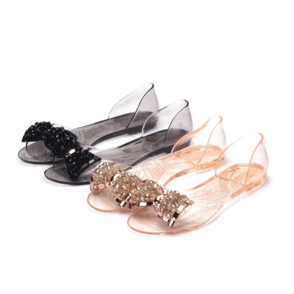 Flatshoes Kaca Wanita / Flatshoesh Transparant Pita / Sepatu Kaca Pita / Sandal Jelly Kaca 186-38