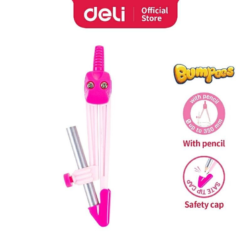 

Deli Jangka Sekolah Plastik tahan lama dan mudah dibawa dengan tutup ujung