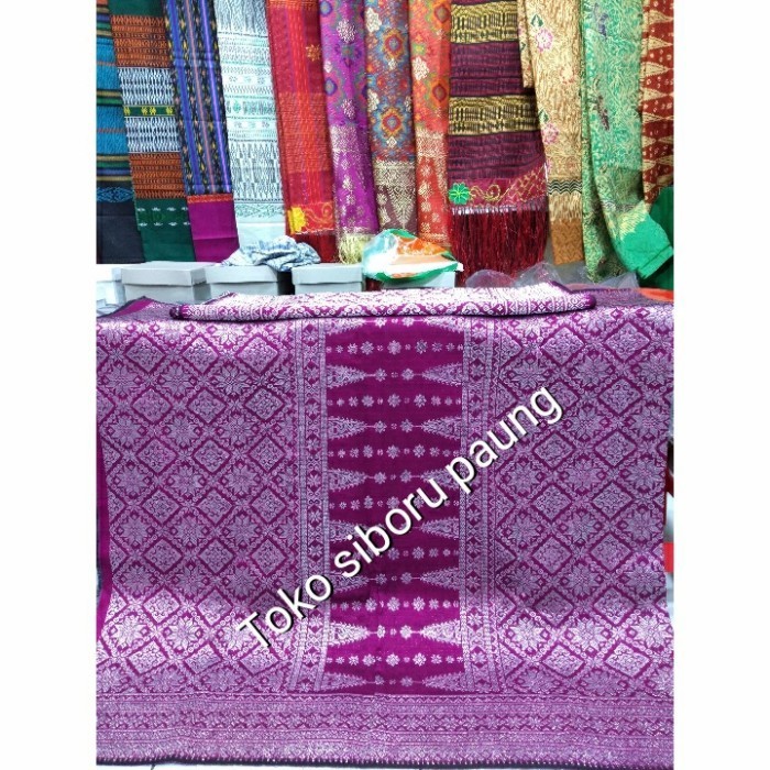 songket Palembang lepus magenta benang permata gebeng