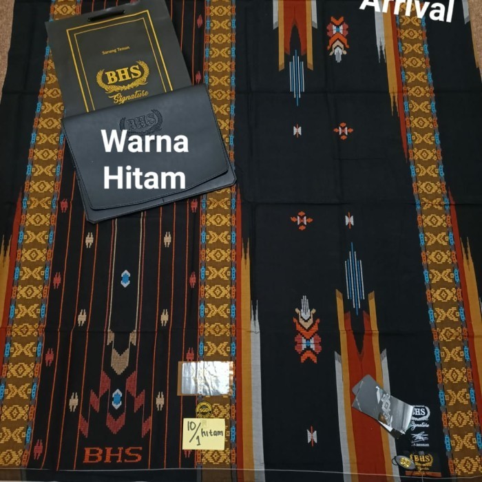 Sarung BHS Hitam Signature SGD Gold Songket Sutra Mercerized Original