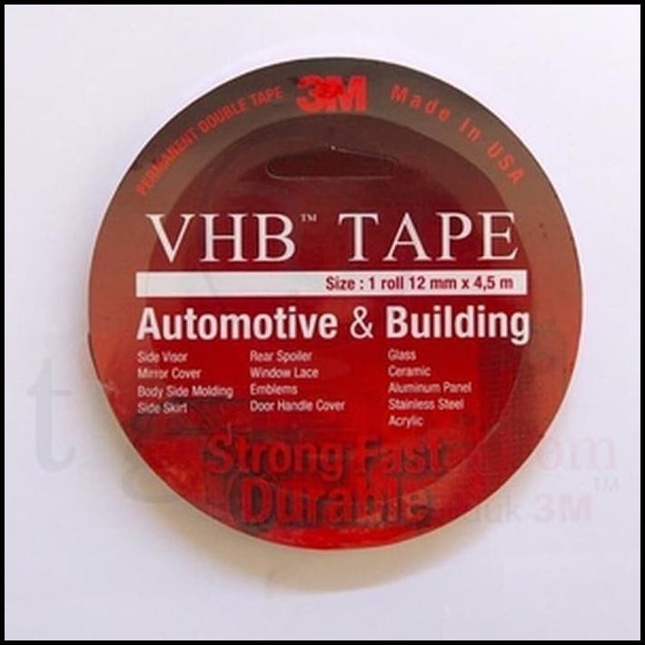 

TERMURAH PEREKAT 3M VHB TAPE (DOUBLE TAPE- 12MM X 4,5 M) ORIGINAL - KECIL