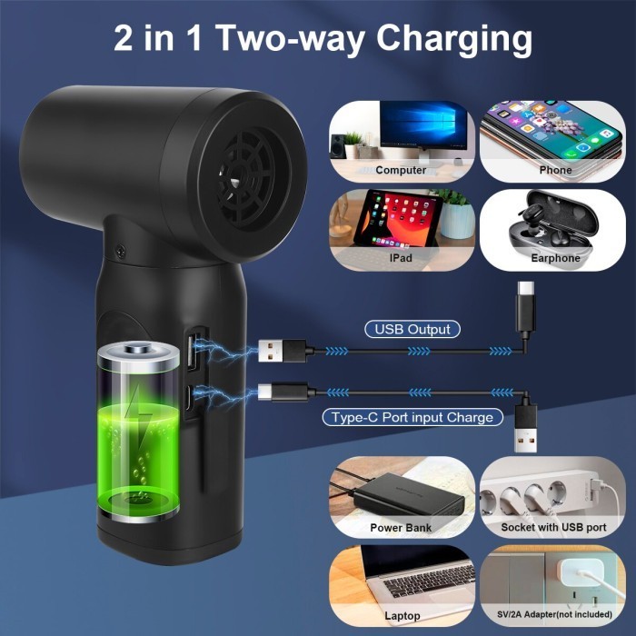 Tersedia 50000 Rpm Compressed Air Duster Cordless Portable Rechargeable