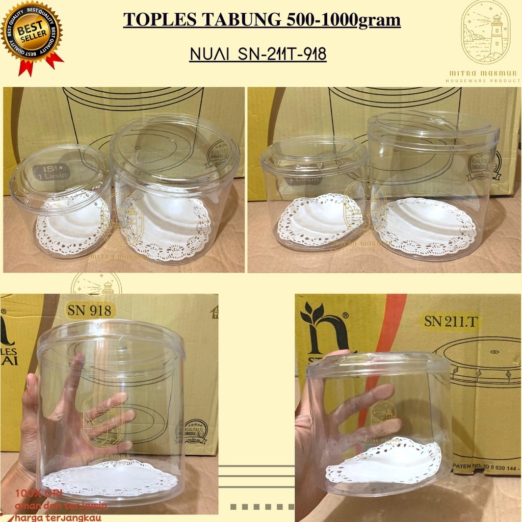  Toples Kue Tabung 500 - 1000 Gram Toples Tabung Sn 211 T Sn 918 Toples Lebaran