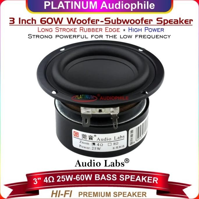 Speaker 3 Inch Subwoofer Woofer Bass 4 Ohm 3" 3 In Hifi Audio Labs Dijamin Puas