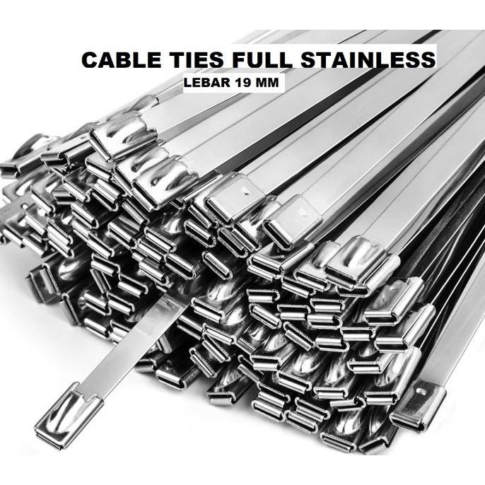

Per 50 Pcs Cable Ties Straps Stainless 19 X 150 Cm Kabel Tis Tali Plat Kualitas Premium