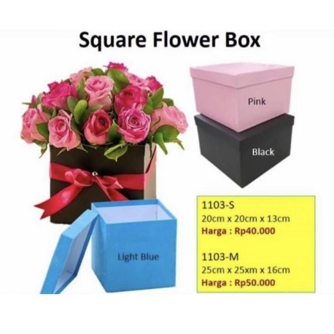 

Kekinian Square Flower HardBox 1103S Bloombox Kotak Bunga Florist Gift Buket