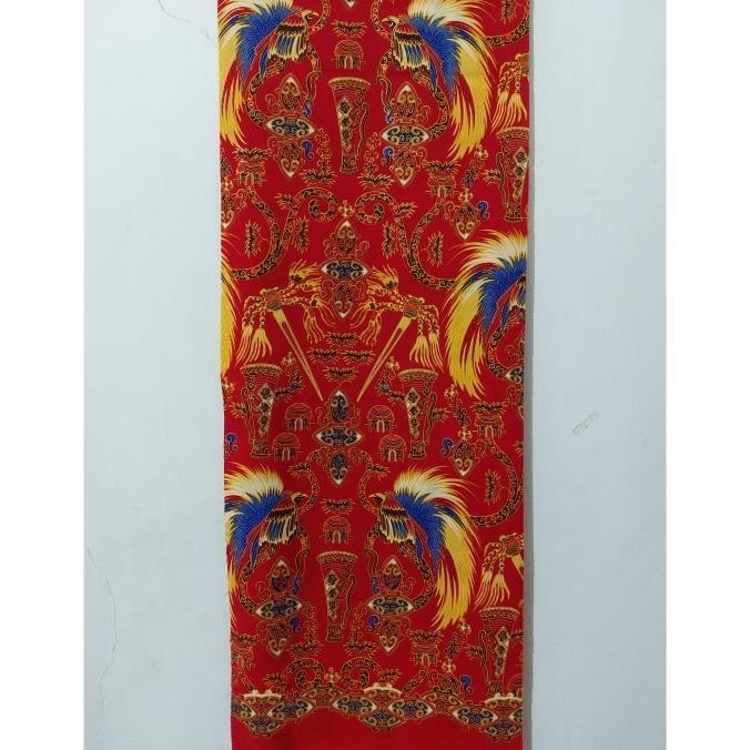 Trendy Kain Batik Semi Sutra Motif Papua 51110 Merah ,,