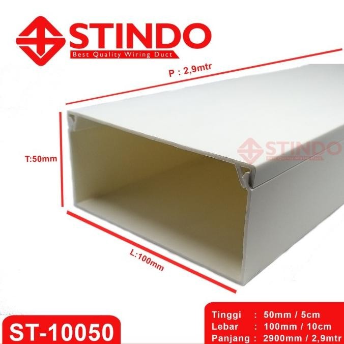 

Kabel Duct / Wiring Duct / Trunking 100X50 Panjang 2,9Mtr Stindo Kualitas Premium