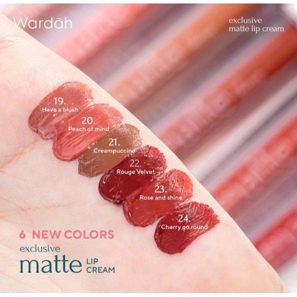 Wardah Lip Cream Exclusive Matte Lip lipstik Kosmetik bibir Halal Berry heart honey Nude remaja
