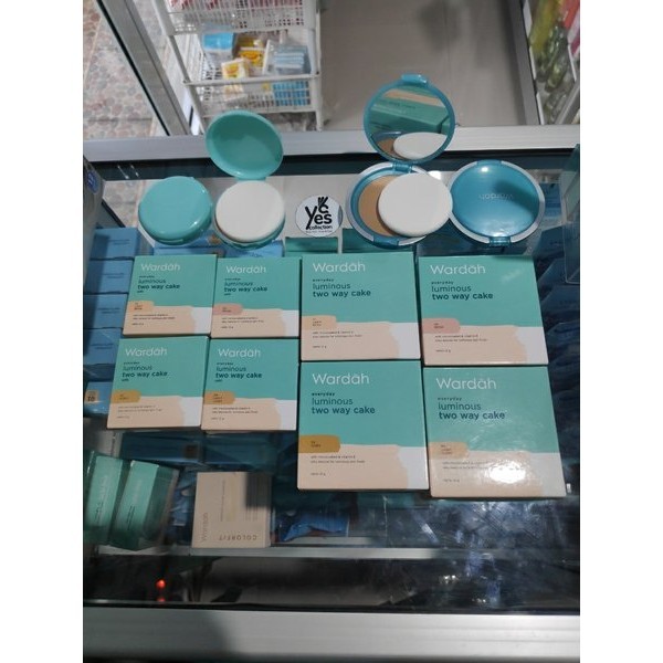 Wardah Bedak Padat ORIGINAL Tempat + Kaca + Refil + Puff Everyday Luminous Compact Powder ORI 12 g