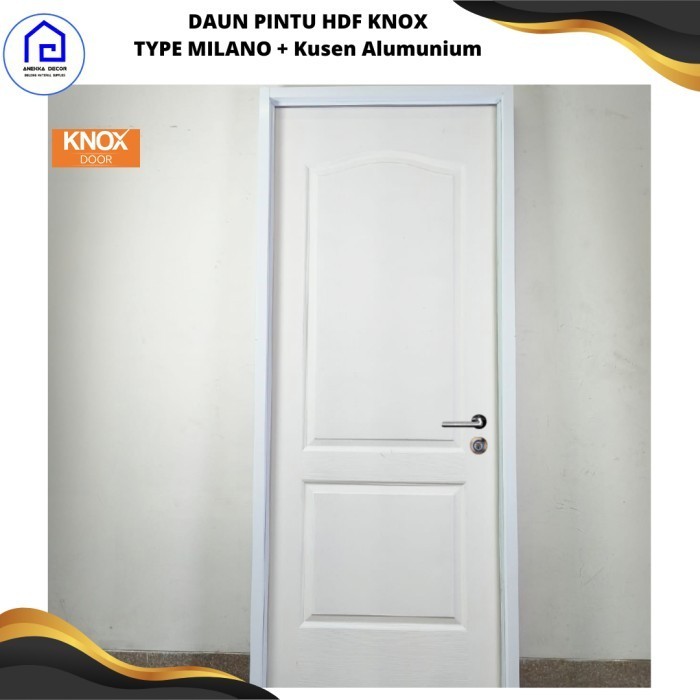 Terlaris Pintu kamar kayu HDF KNOX Type Milano Unfinished +Kusen Alumunium