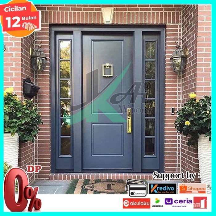 Terlaris Kusen pintu Fullset single door kayu Mahoni Meranti Kamper