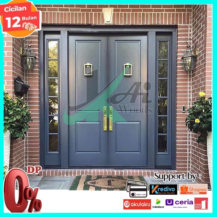 Terlaris Kusen Pintu Fullset Double Door Kayu Mahoni, Meranti, Kamper Samarinda