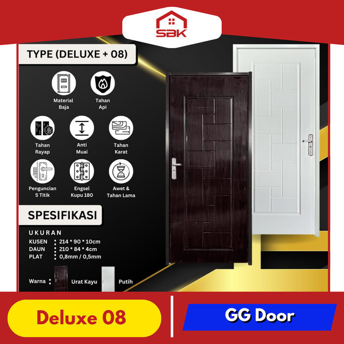 Terlaris Pintu Baja GG Pintu Kamar 90x214 Deluxe 08 GG Door