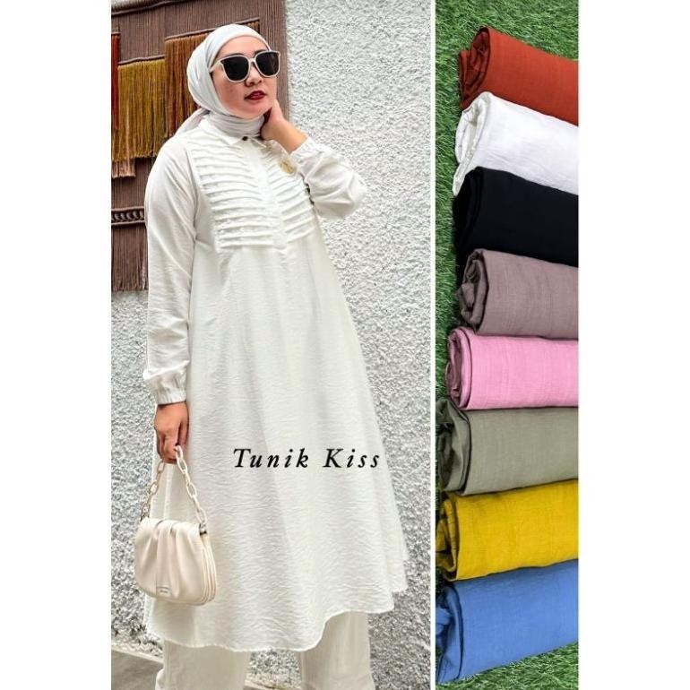 MILIKI TERLARIS BAJU ATASAN TUNIK IMPORT HERMESS PREMIUM | TUNIK KATUN POLO LINEN IMPORT KOREA | TUN