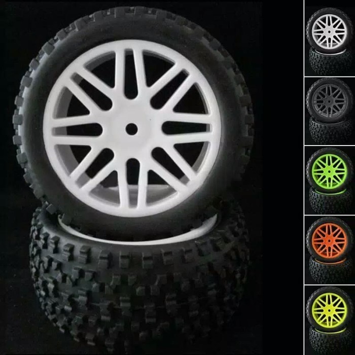 S12 ban RC buggy offroad Tires 1:10 hex 12mm - white