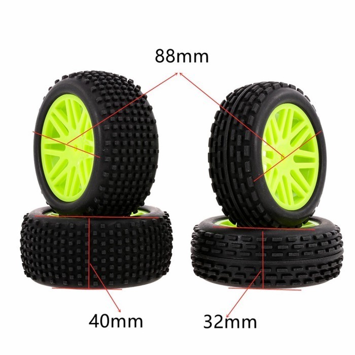 S09 ban RC buggy offroad Tires 1:10 hex 12mm - yellow