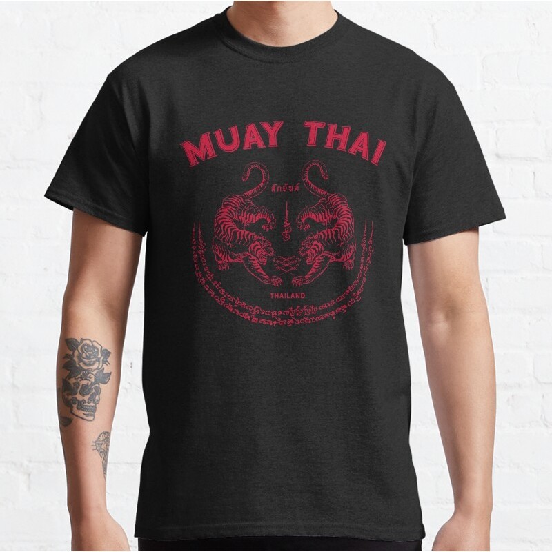 Baju Kaos Muay Thai Tiger Sak Yant Tattoo Kickboxing Thailand
