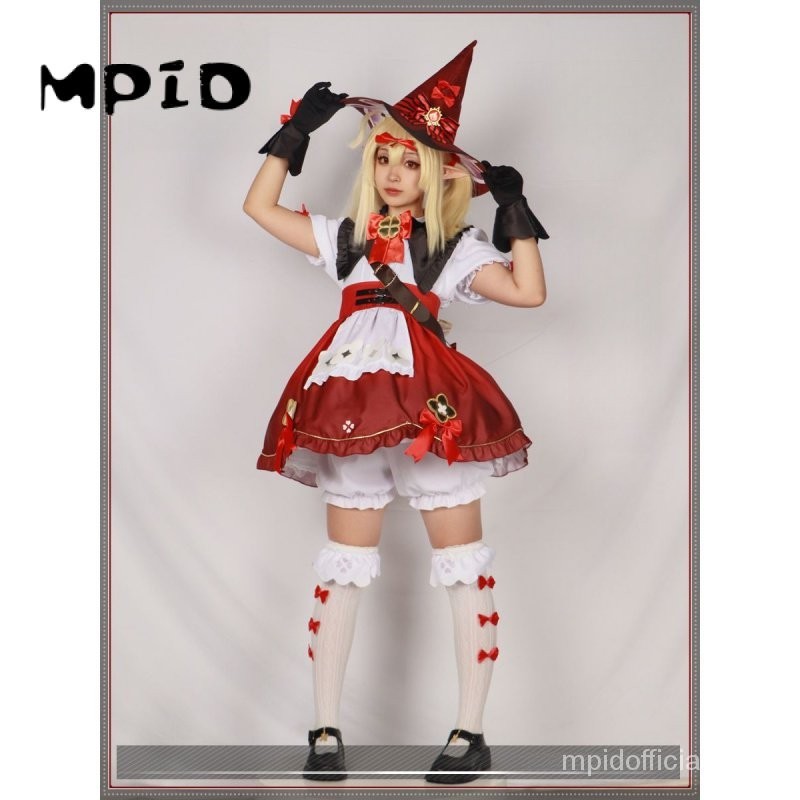 【MPID】Genshin Impact Cosplay Klee Costume Witch New Skin Blossoming Starlight KleeWig Women Dress Wa