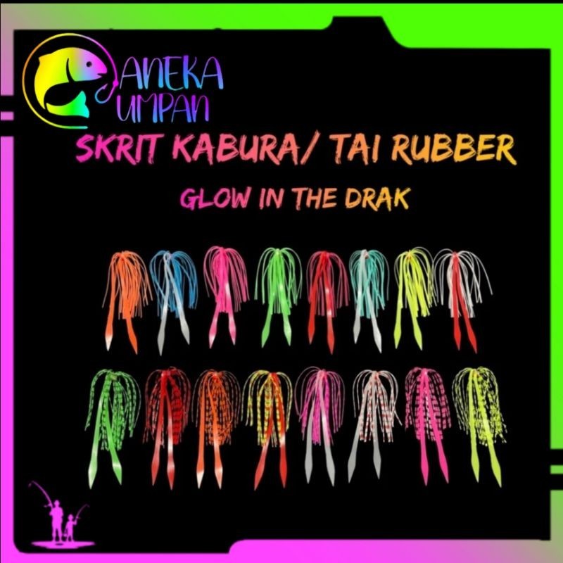Aneka Umpan - Skrit kabura rubber skrit jig inchiku silikone skrit tai rubber slow jigging glow in t