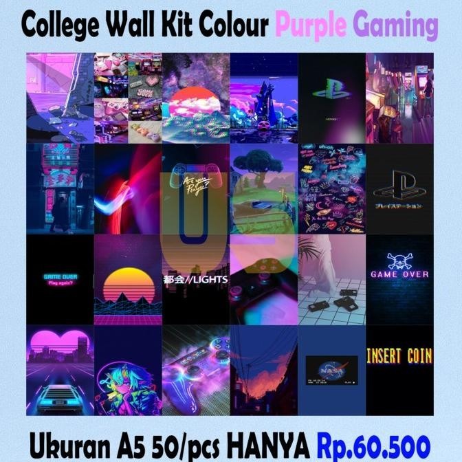 College Wall Kit Colour Poster Aesthetic A5 GAMING,50PCS