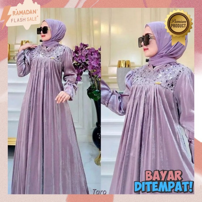 Baju Muslim Wanita Terbaru 2024 Games Dewasa Perempuan Longdress Maxidress Plus Kerudung Lengan Panj